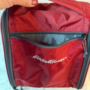 Eddie Bauer Red Toiletry Bag with Gray Accents